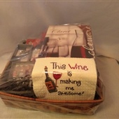 3. Wine carafe, glasses, accessories and bottle of cabernet sauvignon